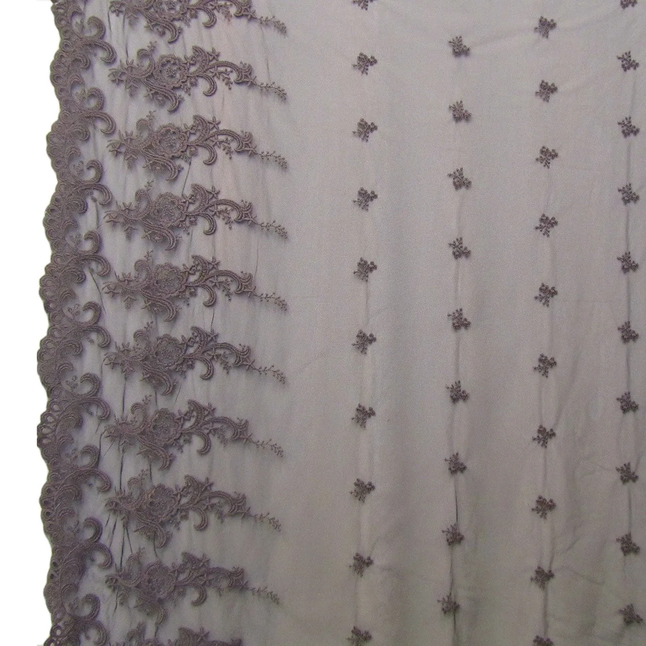 Floral Scalloped Edge Netting - Black