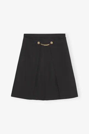 Ganni Light Twill Suiting Skirt - Black
