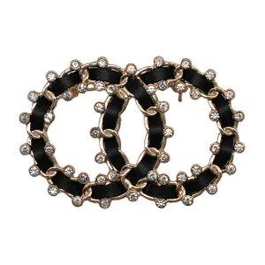 Gold Diamond Black Parisian Brooch