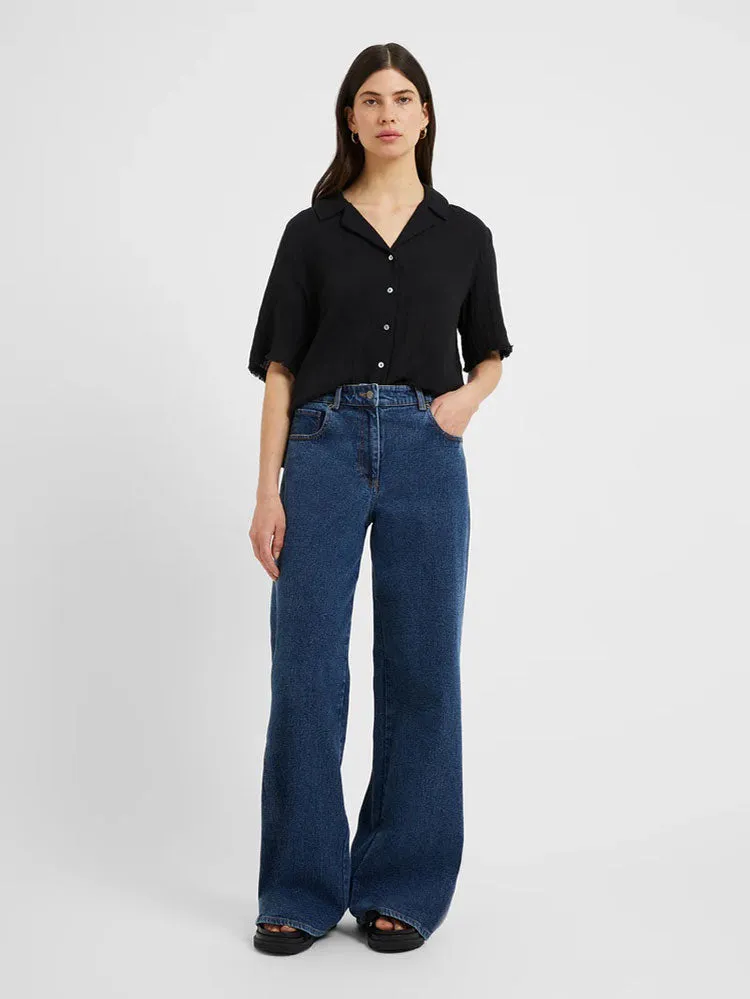 Great Plains Fray Edge Detail Shirt Black