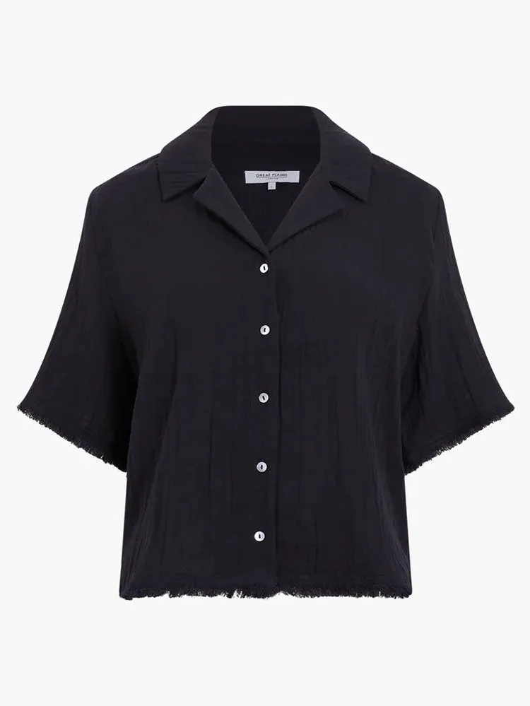 Great Plains Fray Edge Detail Shirt Black