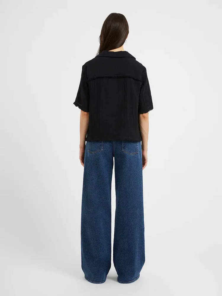 Great Plains Fray Edge Detail Shirt Black