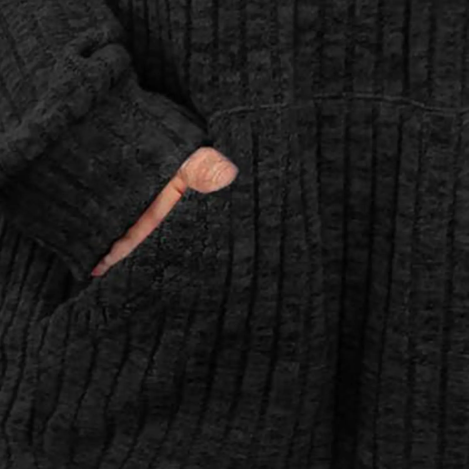 Gumipy Women Oversized Hoodie Long Sleeve Knit Sweater Sweatshirt Vintage Tunic Hoodies Tops with Pocket Comfy Winter Coats