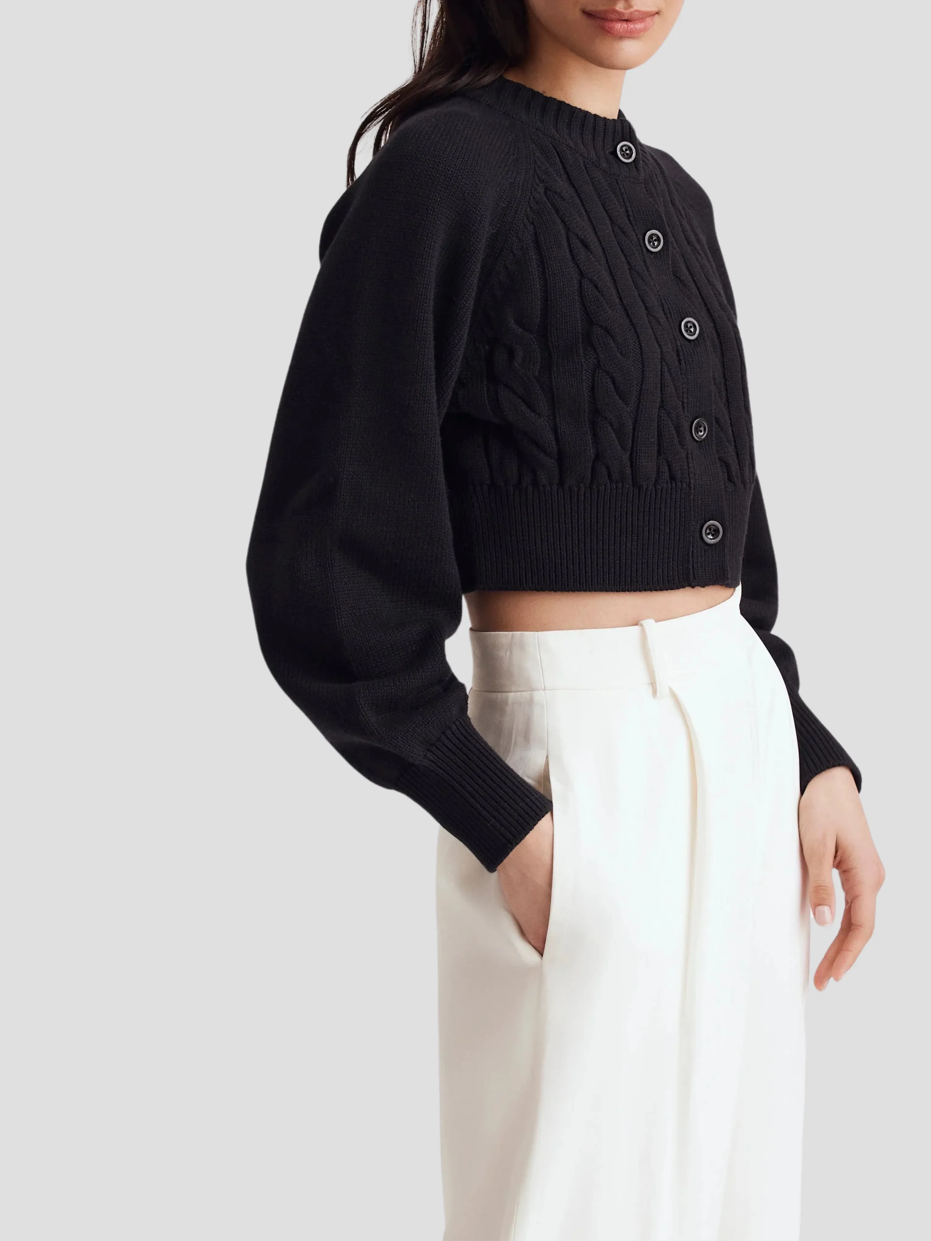 Hailey Wide Leg Trouser in White