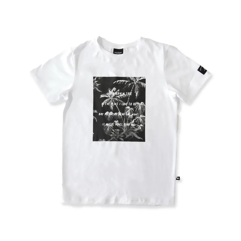 Hello Stranger Palms SS Tee (White)