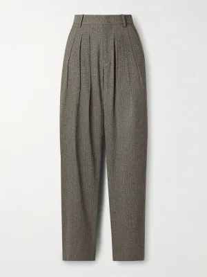 Iwena pleated cotton-blend tapered pants