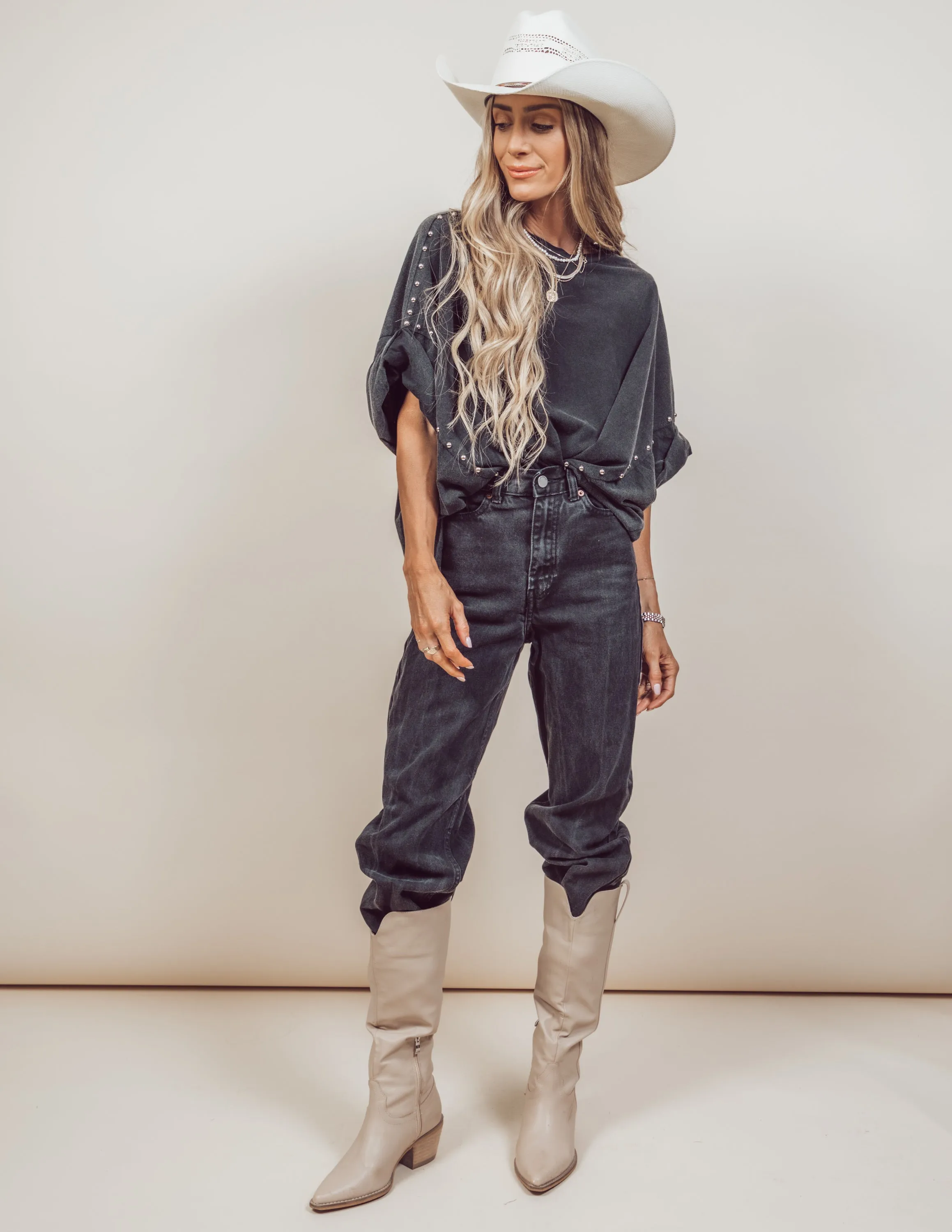 Jessica Oversized Studded Top