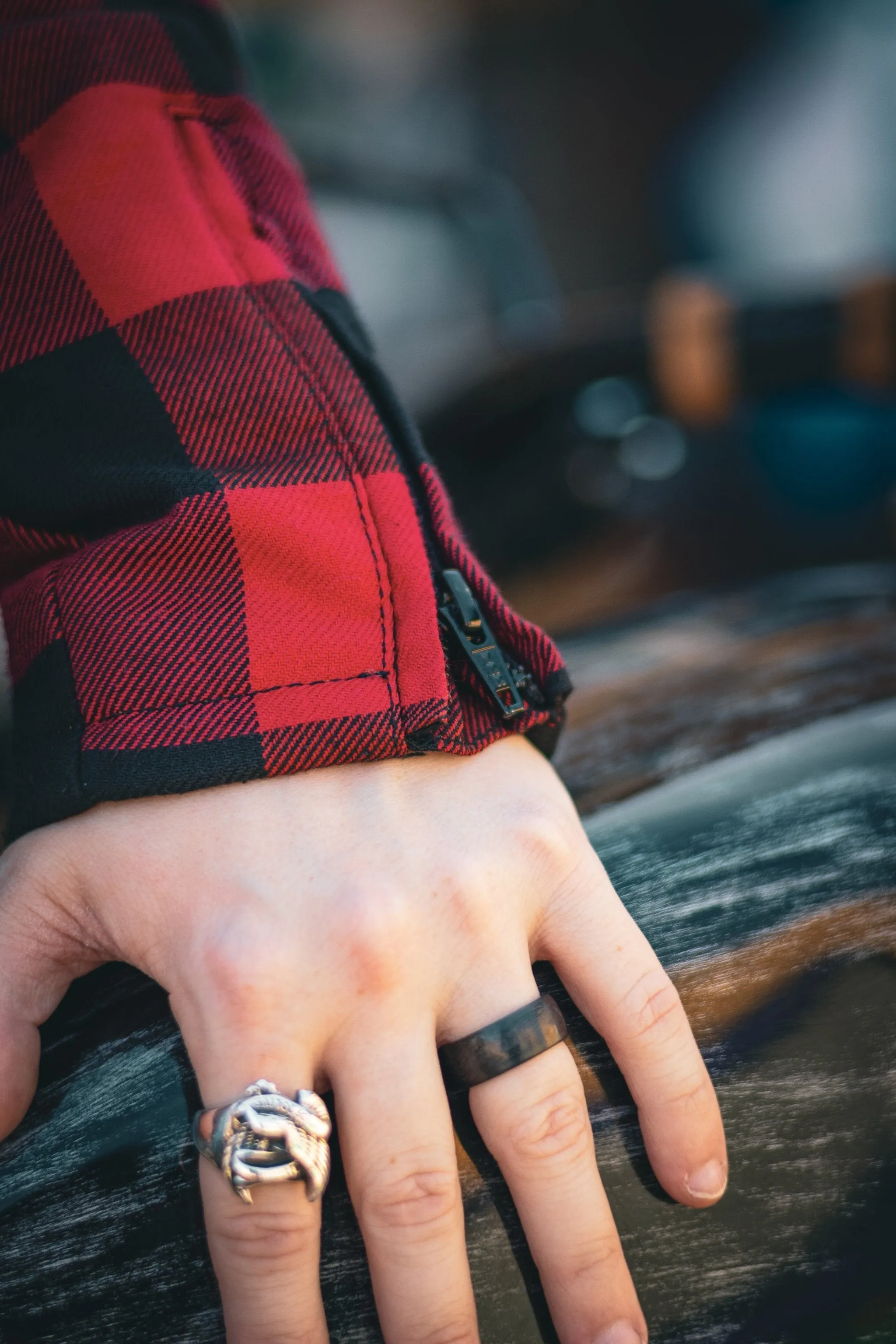 JESSIE FLANNEL RED - Women's Motorcycle Jacket