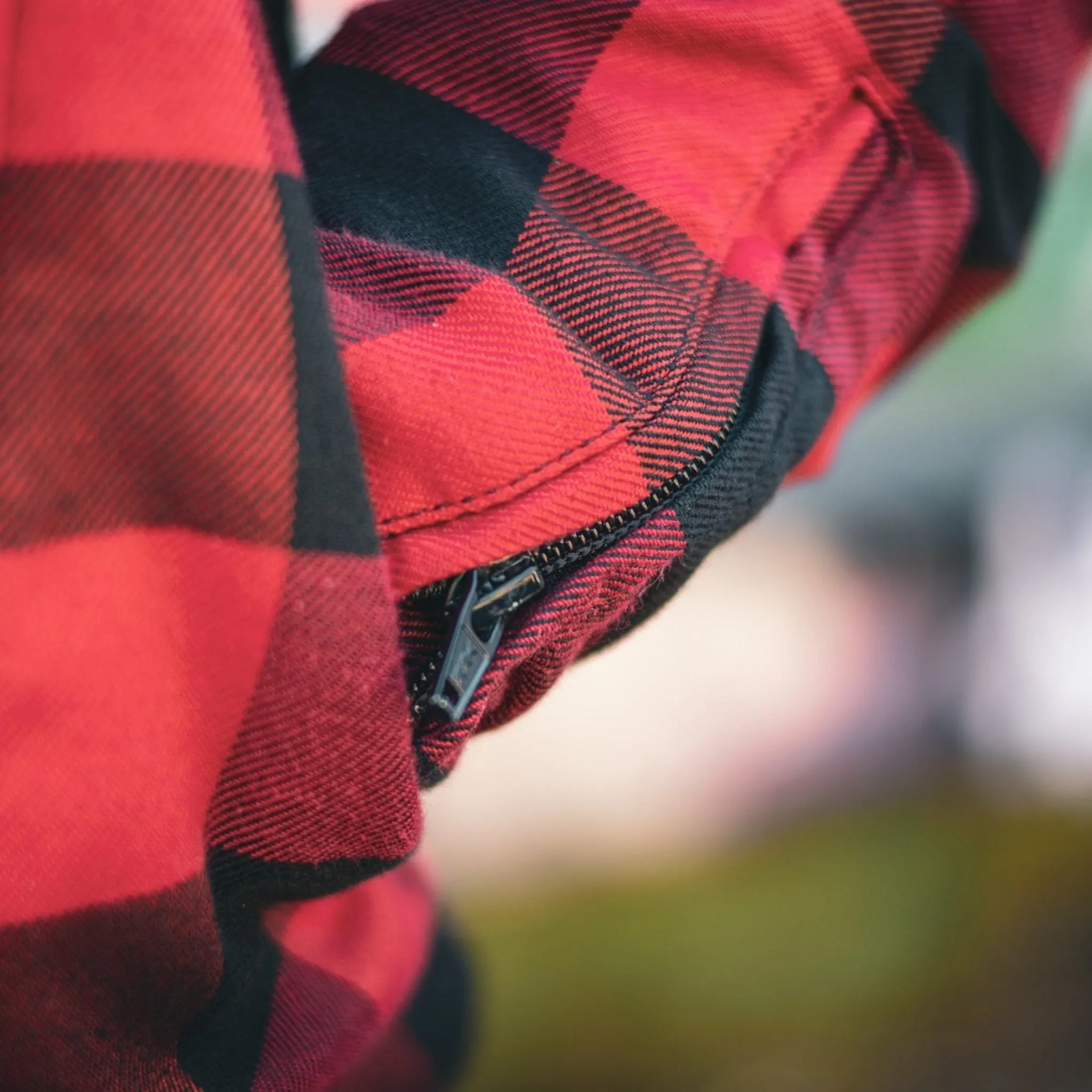 JESSIE FLANNEL RED - Women's Motorcycle Jacket
