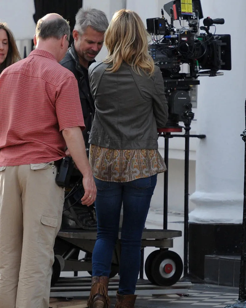 Kate Hudson Grey Leather Jacket