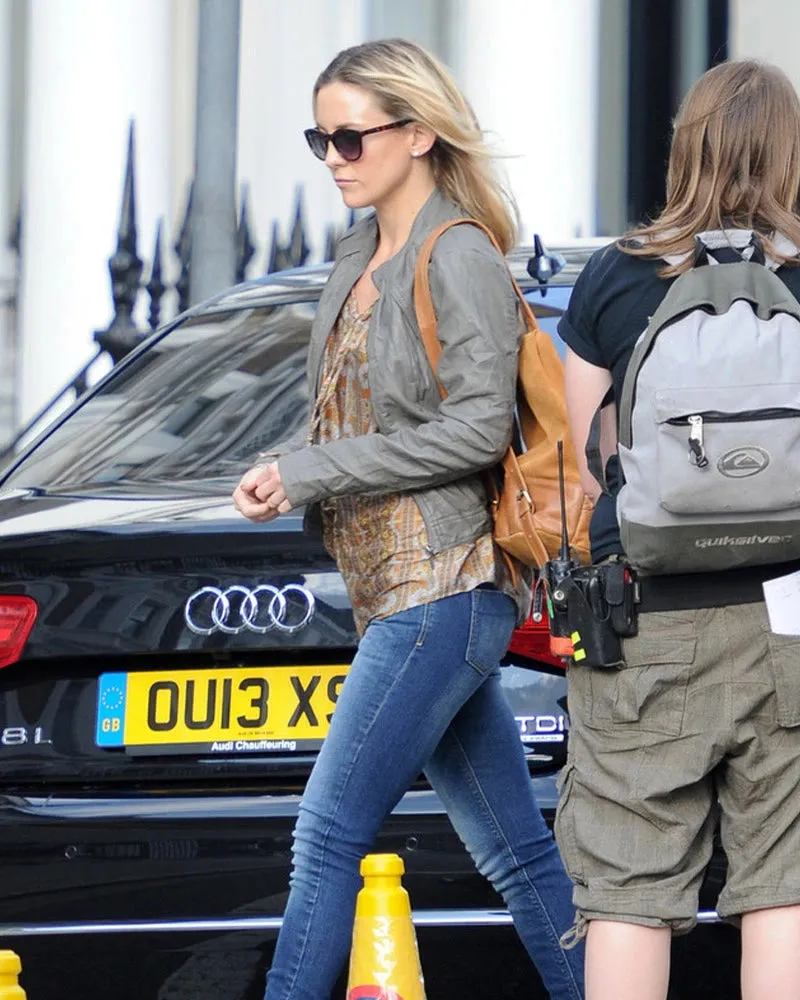 Kate Hudson Grey Leather Jacket