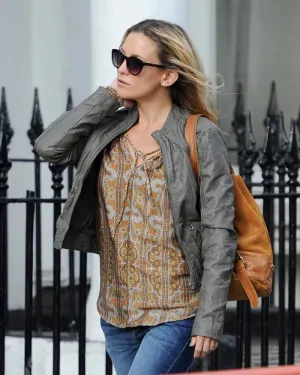 Kate Hudson Grey Leather Jacket
