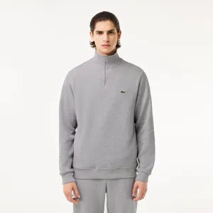 Lacoste Half Zip Knit Sweatshirt in Grey Chine