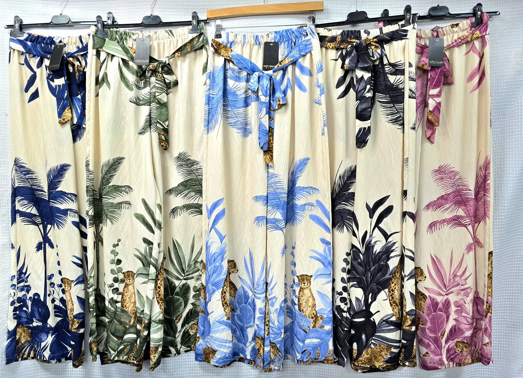 Leopard Palm Wide Leg Trousers