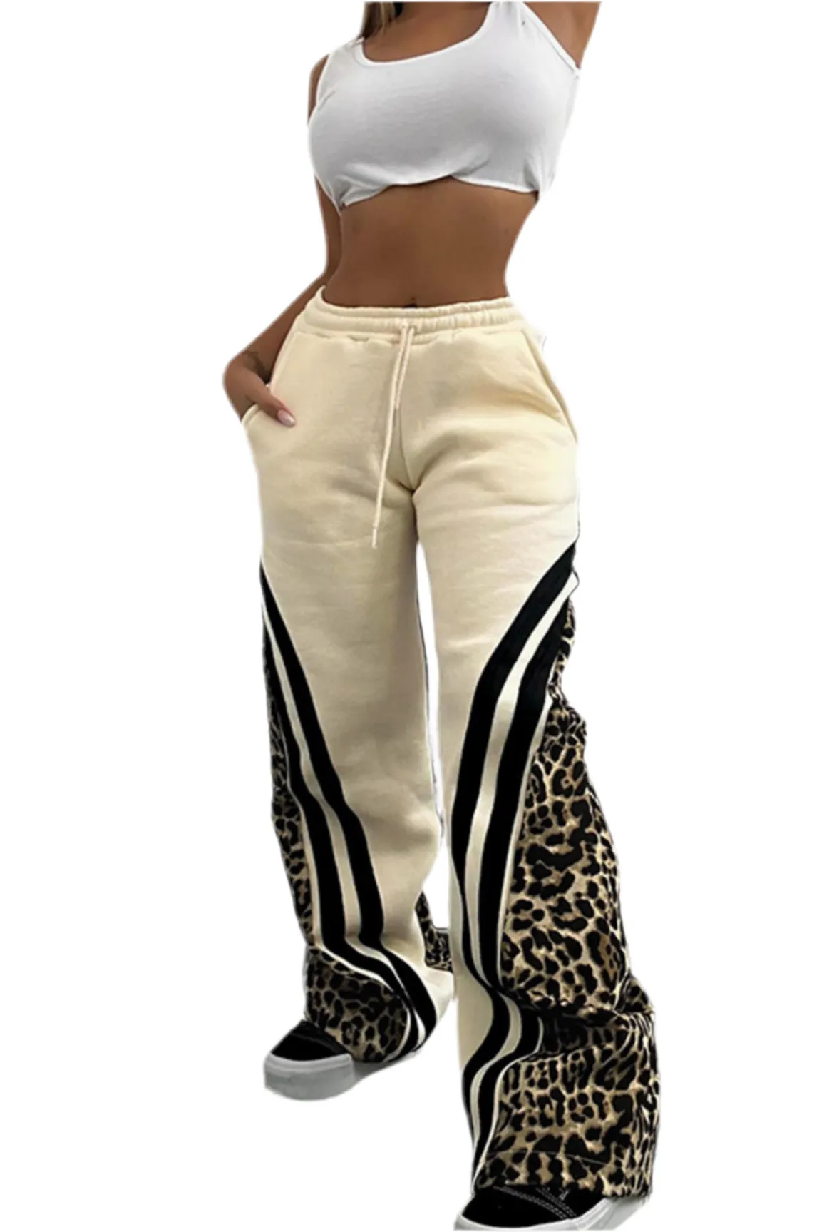 Leopard Wide Leg Joggers
