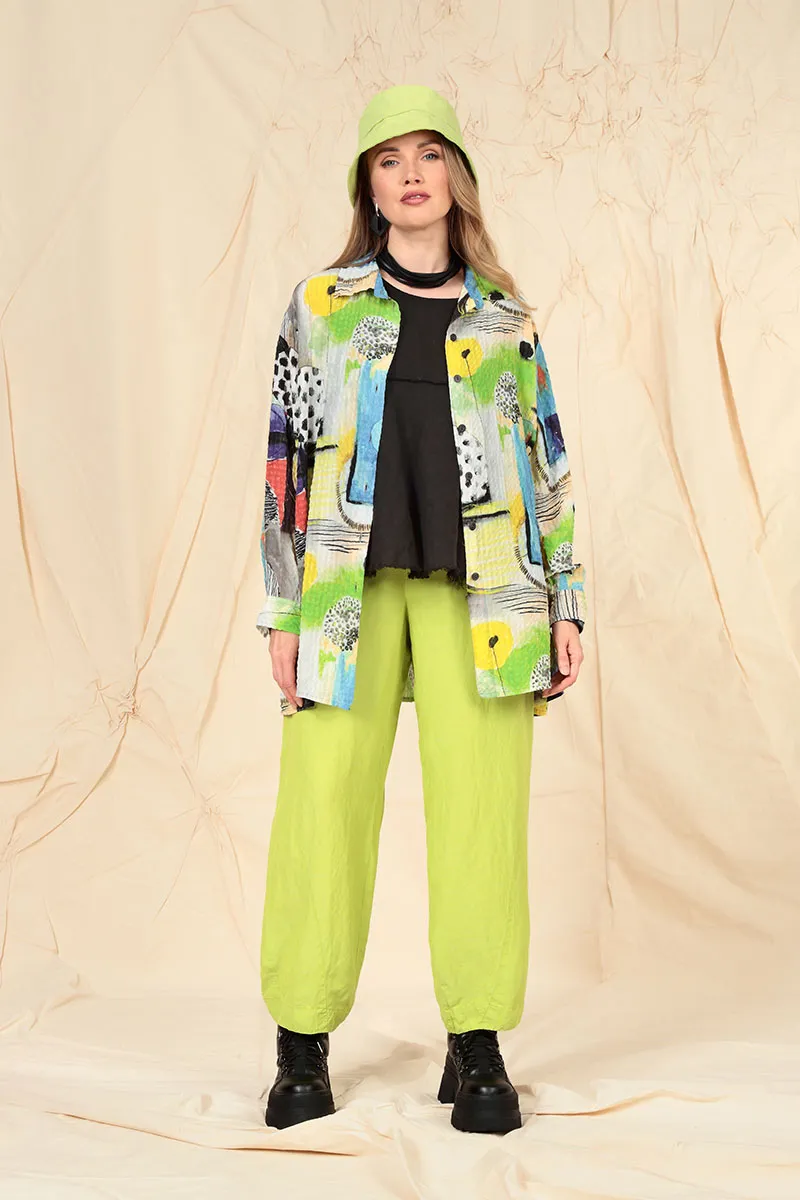 Loose Artmaze Textured Silk Shirt