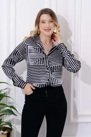 Madison Graphic Printed Satin Shirt