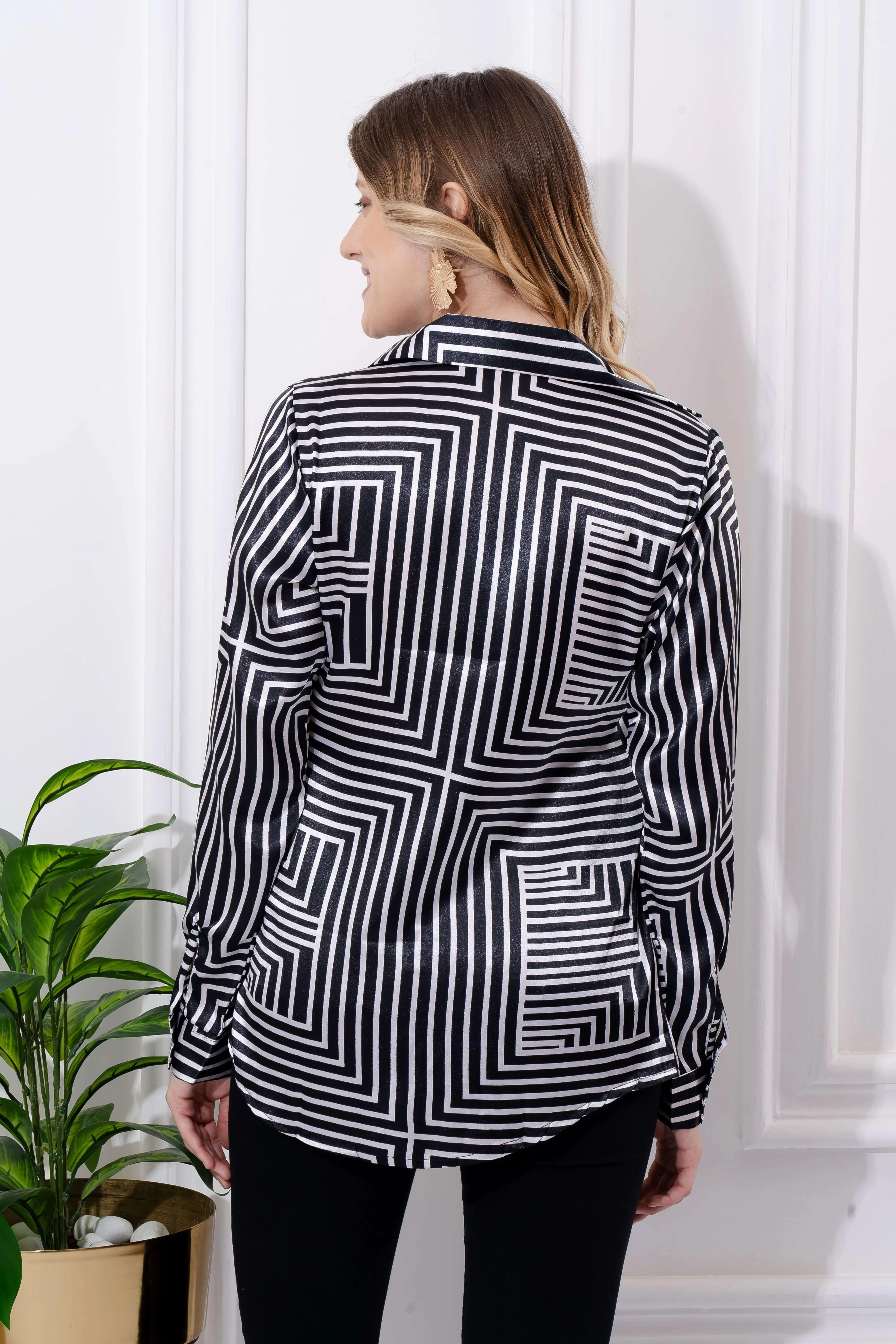 Madison Graphic Printed Satin Shirt
