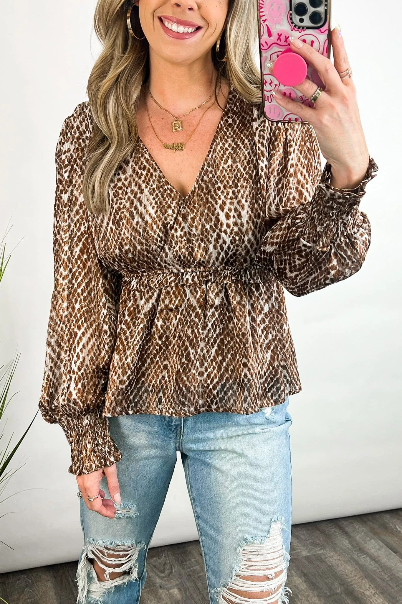 Make Some Poise Animal Print Surplice Top - FINAL SALE