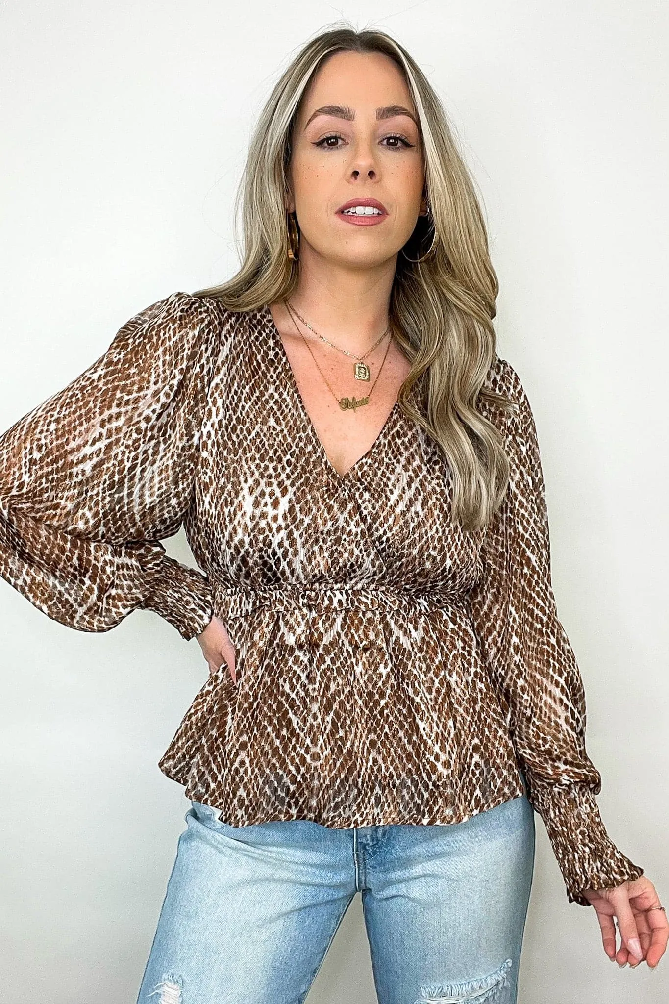 Make Some Poise Animal Print Surplice Top - FINAL SALE