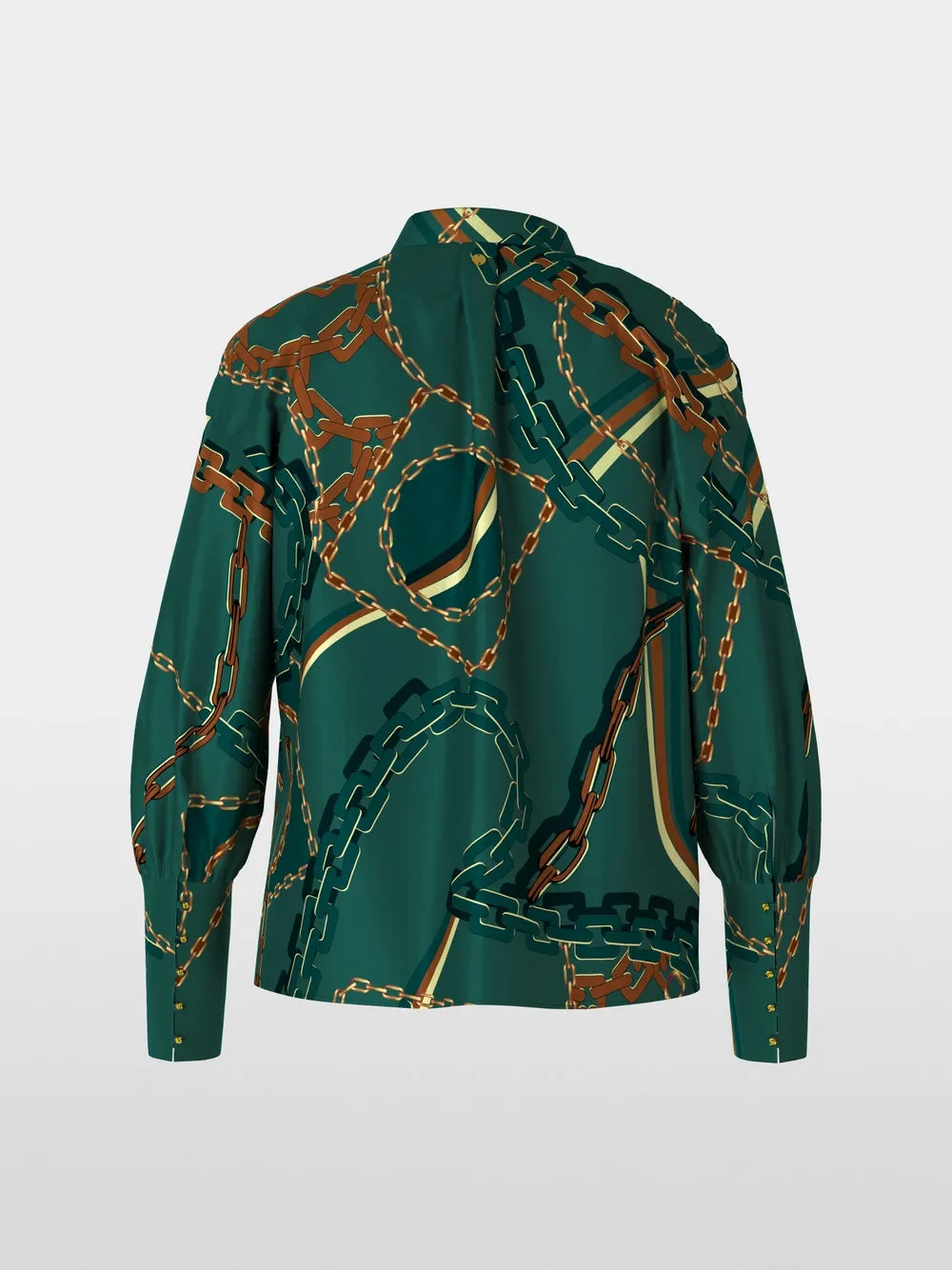 Marc Cain Soft Forest Green Blouse with chain print