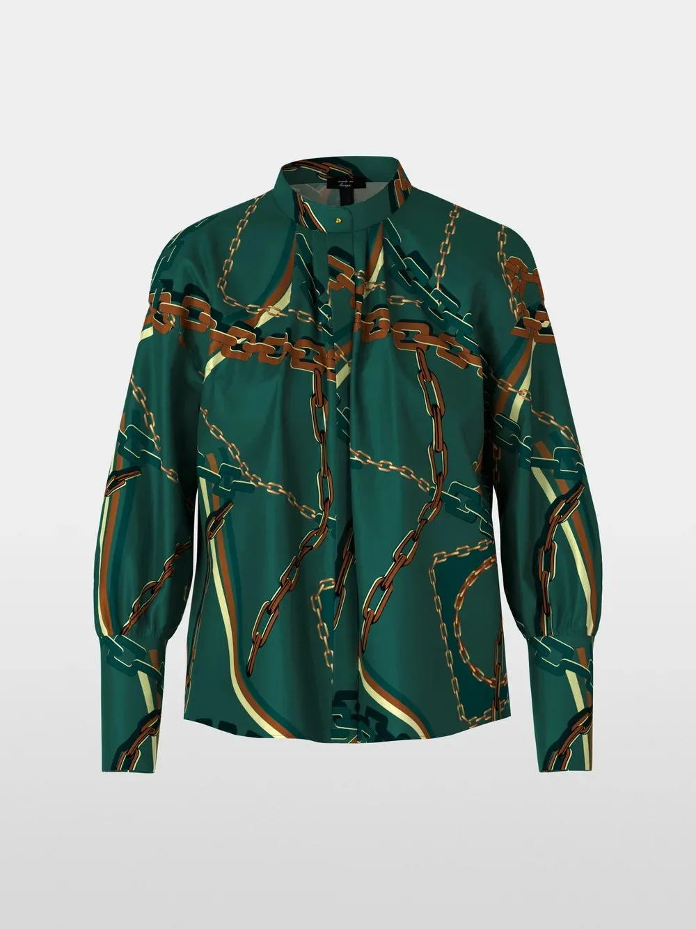 Marc Cain Soft Forest Green Blouse with chain print