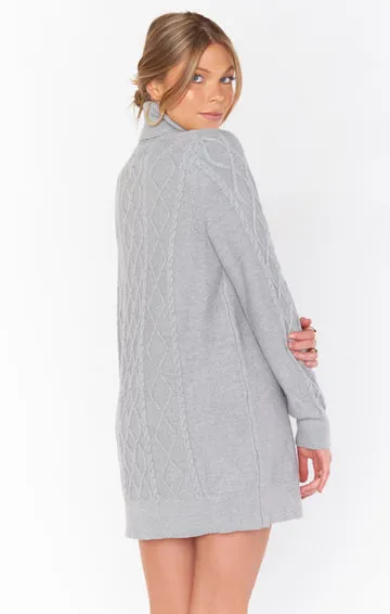 Montreal Mini Dress - Grey Cable Knit