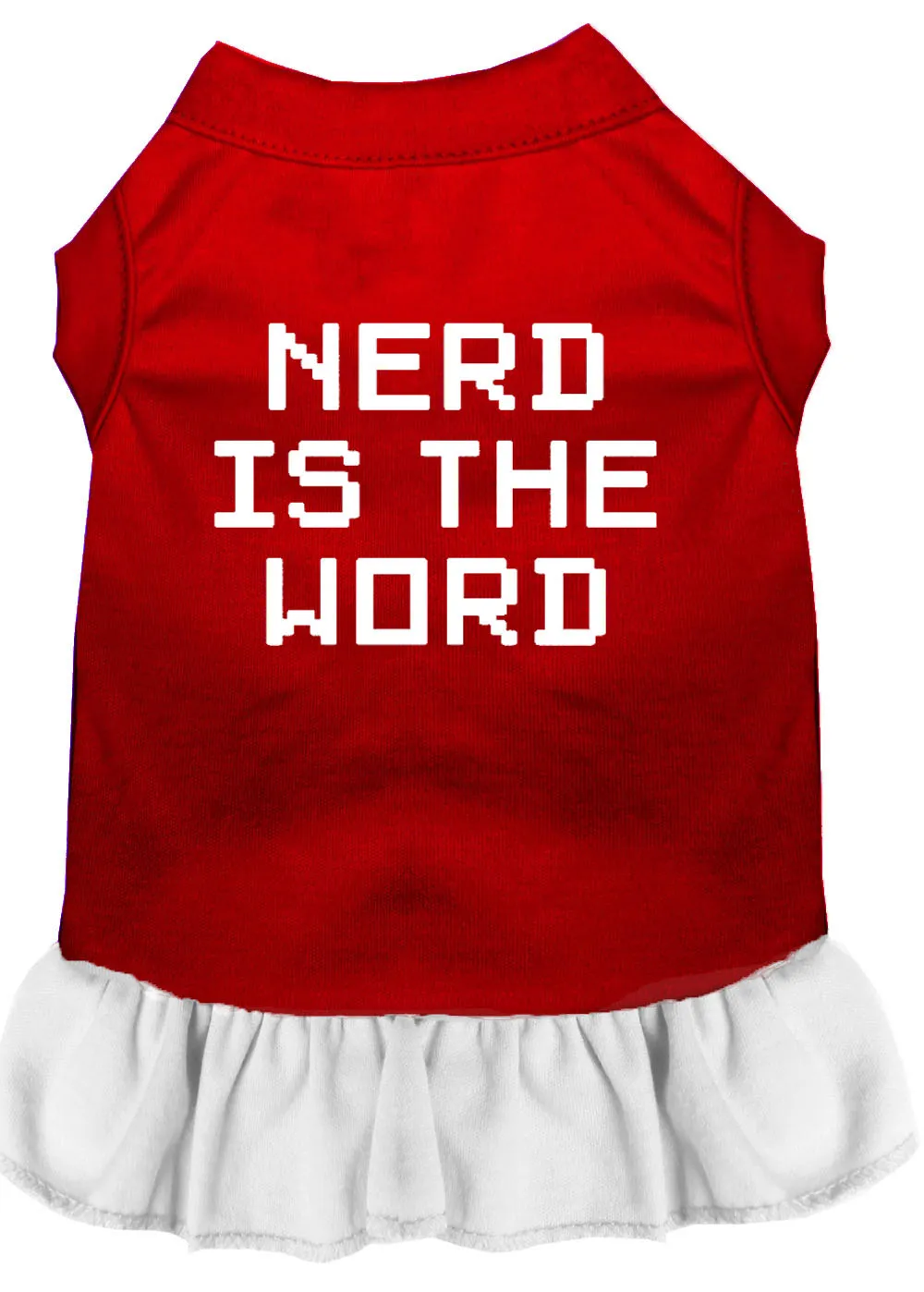 Nerd Is The Word Screen Print Dress Red With White Med