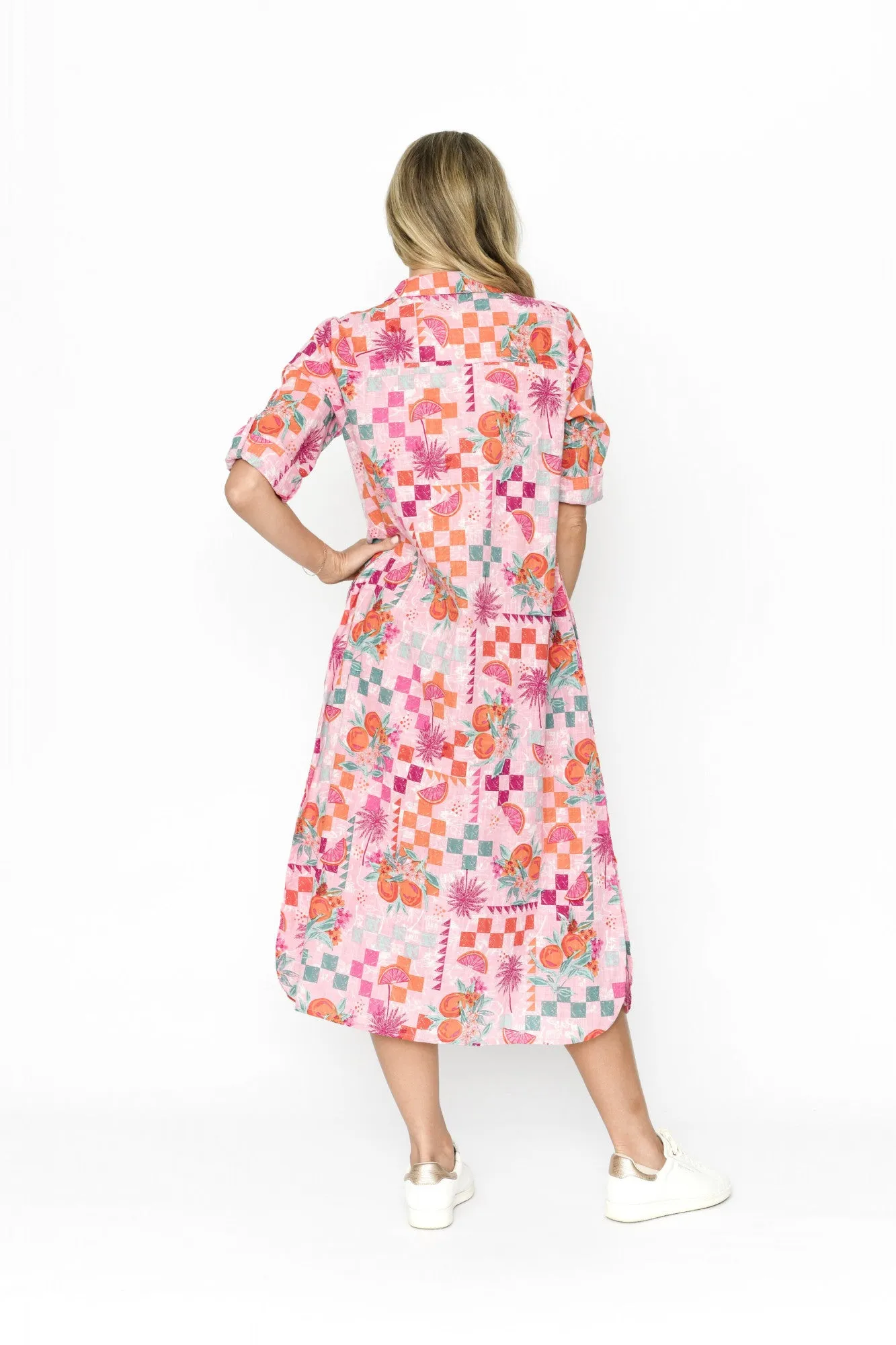 One Summer Sophia Shirt Dress Pink Floral 8