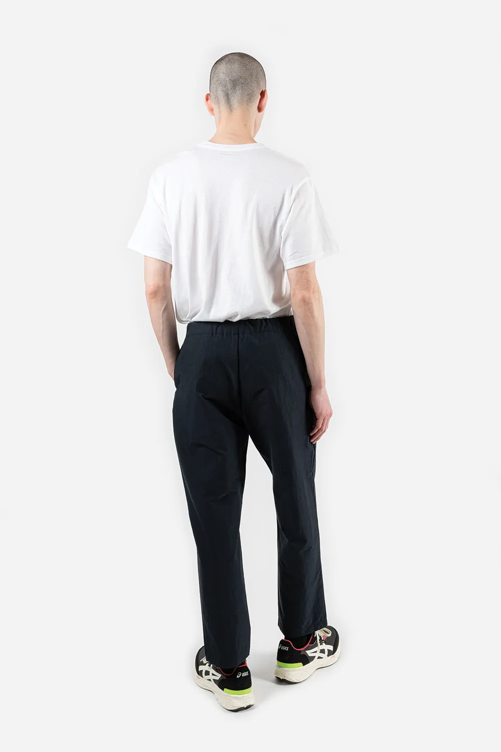 One Tuck Tapered Stretch Twill Pants - Dark Navy