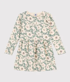 Petit Bateau girls floral print long sleeve dress