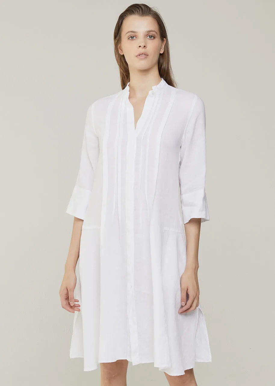 Pleat-Detailed Dress - Marine Blue