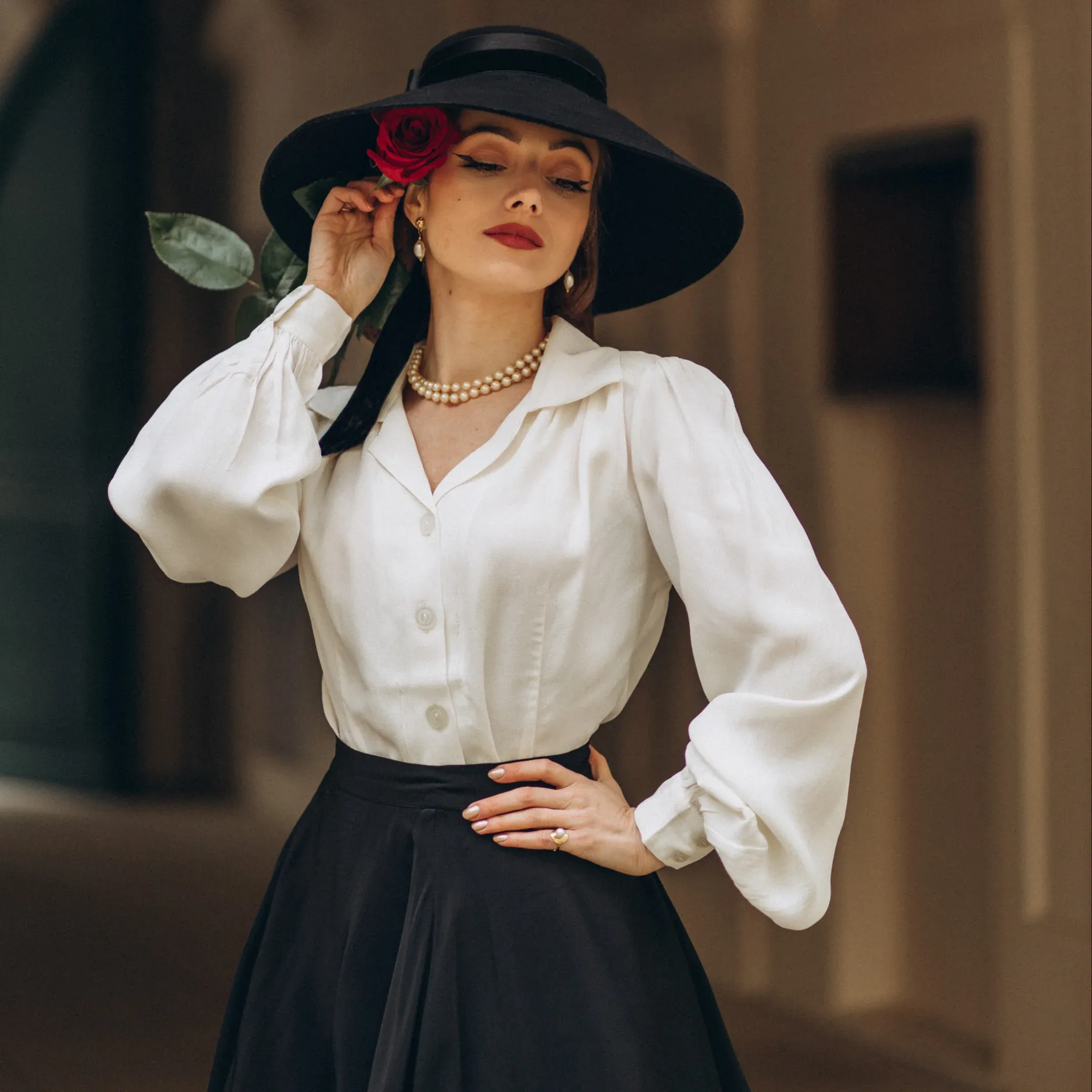 Poppy Blouse in Cream Doggy