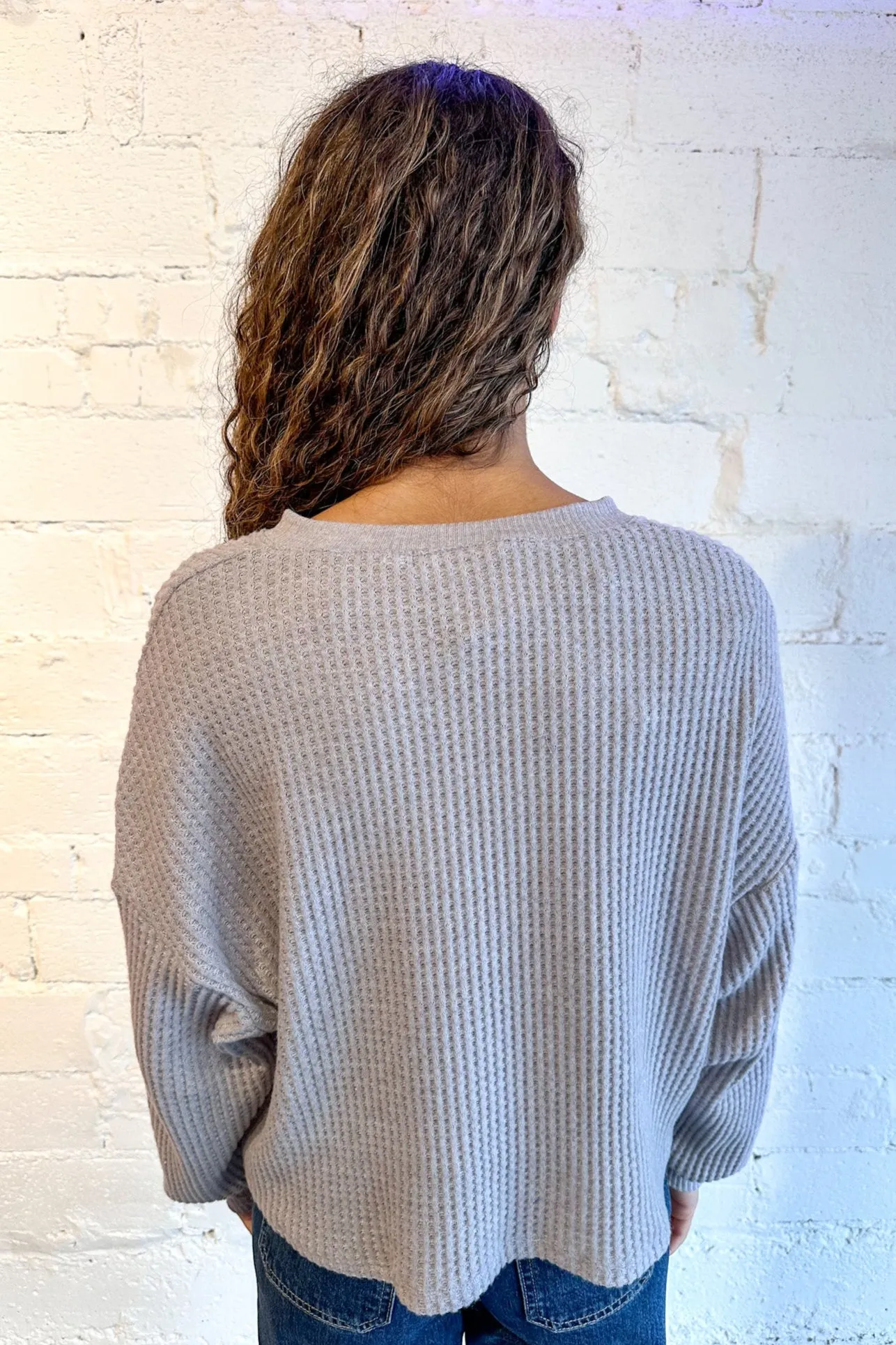 Project Social Vinessa Heathered Notch Neck Top