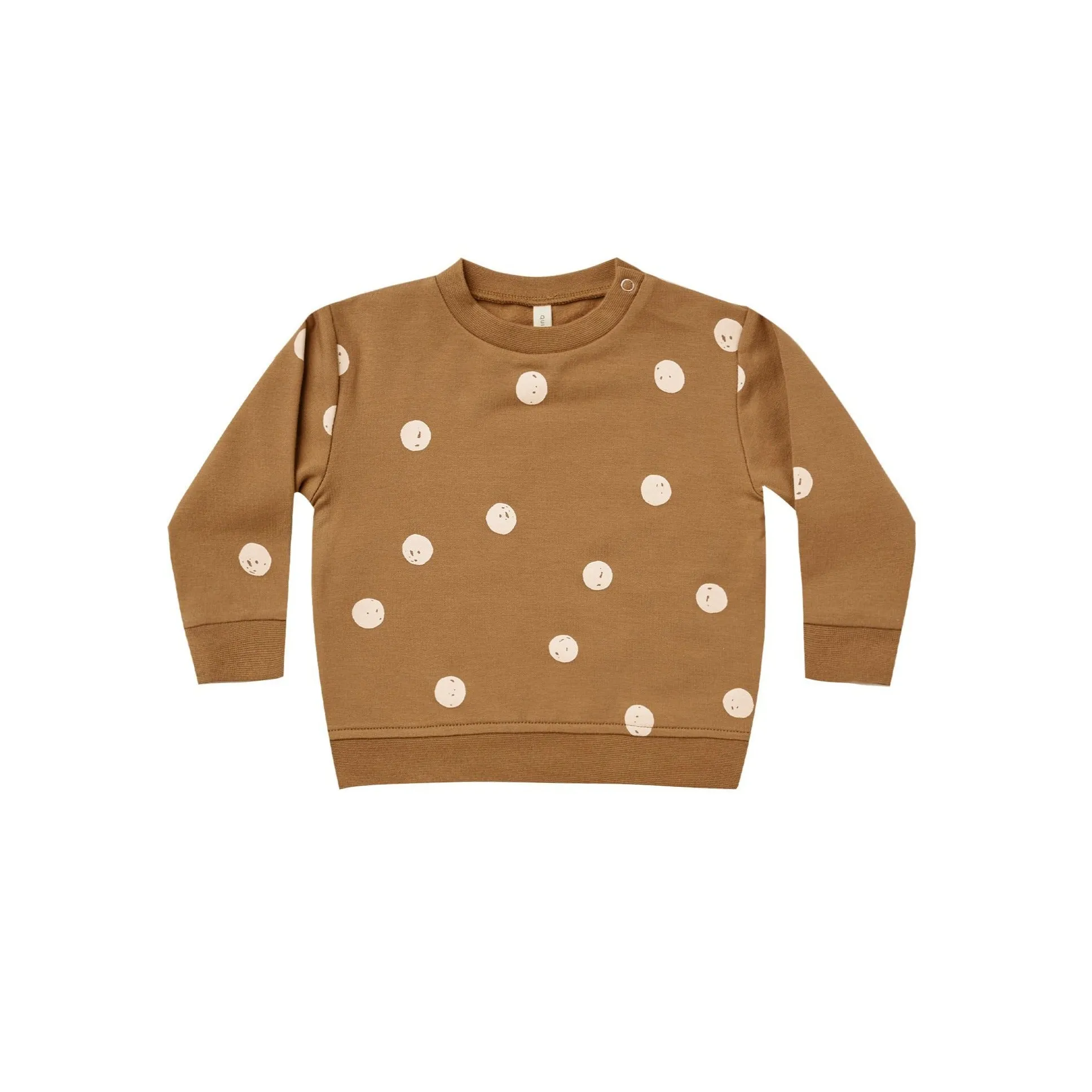 Quincy Mae Fleece Sweatshirt - Walnut Polka-Dot