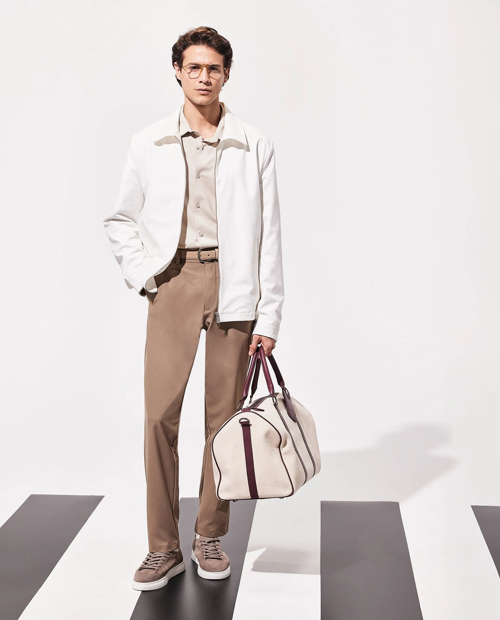 Rare Rabbit Men Travel-25 Khaki Button And Zip Closure Plain Trouser