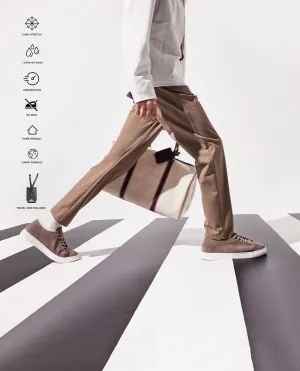 Rare Rabbit Men Travel-25 Khaki Button And Zip Closure Plain Trouser