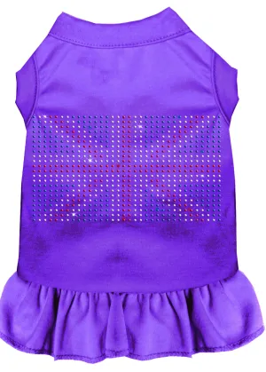 Rhinestone British Flag Dress Purple Xxxl
