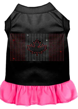 Rhinestone Canadian Flag Dress Black With Bright Pink Xxl
