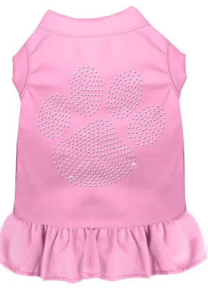 Rhinestone Clear Paw Dress Light Pink Med
