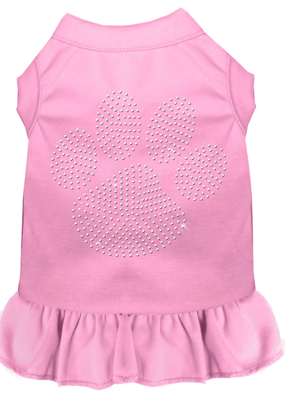 Rhinestone Clear Paw Dress Light Pink Med