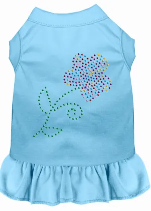 Rhinestone Multi Flower Dress Baby Blue 4x