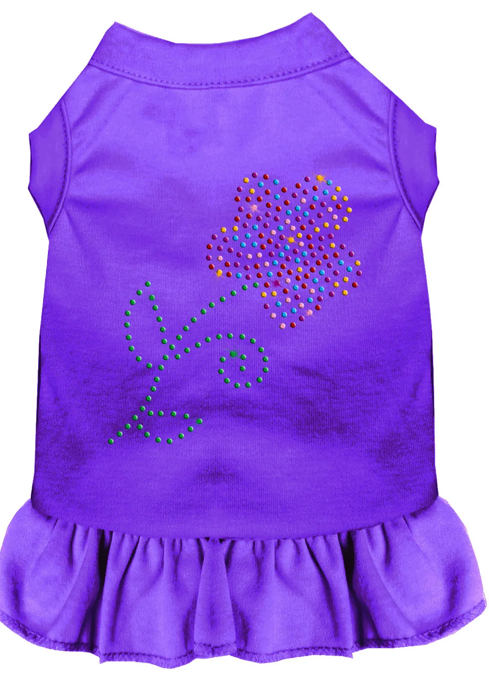 Rhinestone Multi Flower Dress Purple Xs