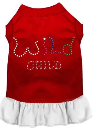 Rhinestone Wild Child Dress Red With White Med