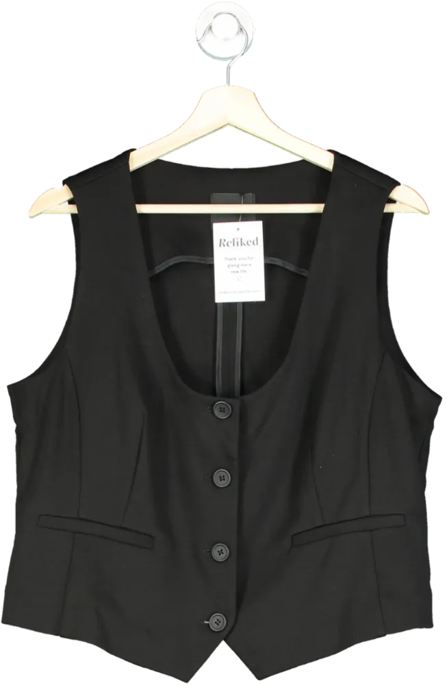 Simply Be Black Buttoned Vest UK 16
