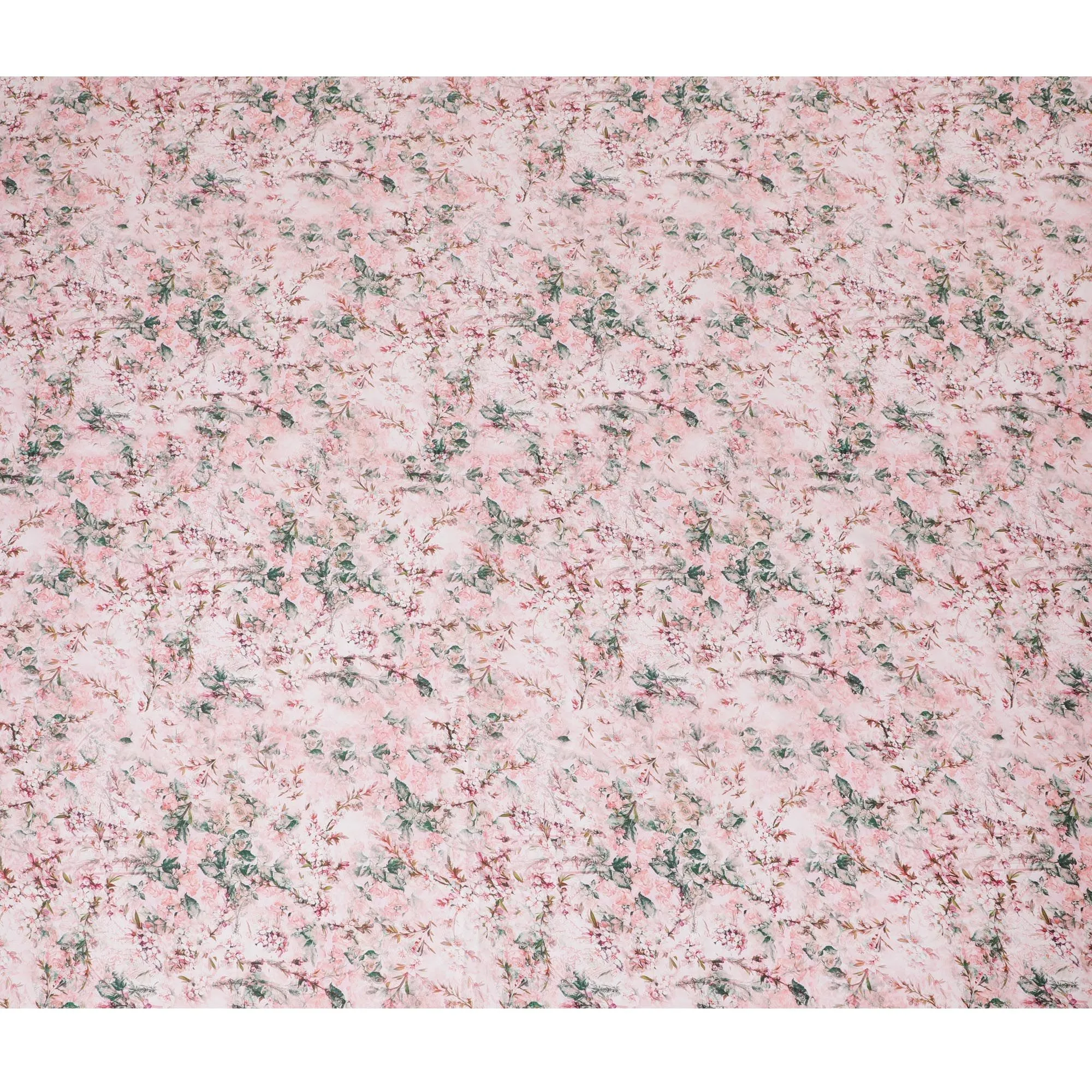 Soft Pink Vintage Floral Cotton Lawn Fabric - Classic Print, 110cm Wide, Buy Online-D18005