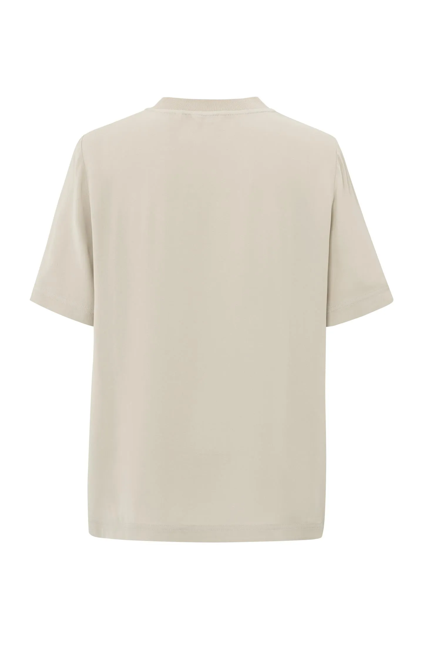 Soft woven T-shirt with round neck and short sleeves