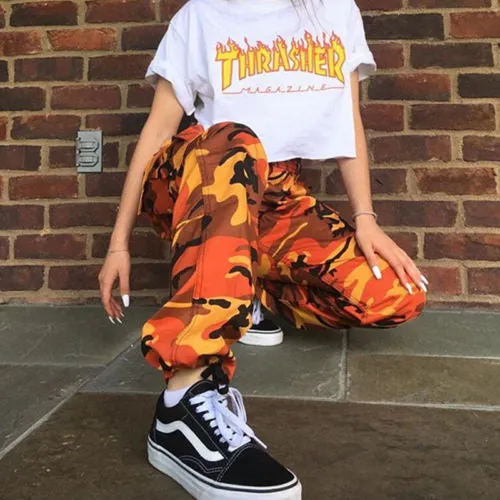Spice girl camo color style joggers pants
