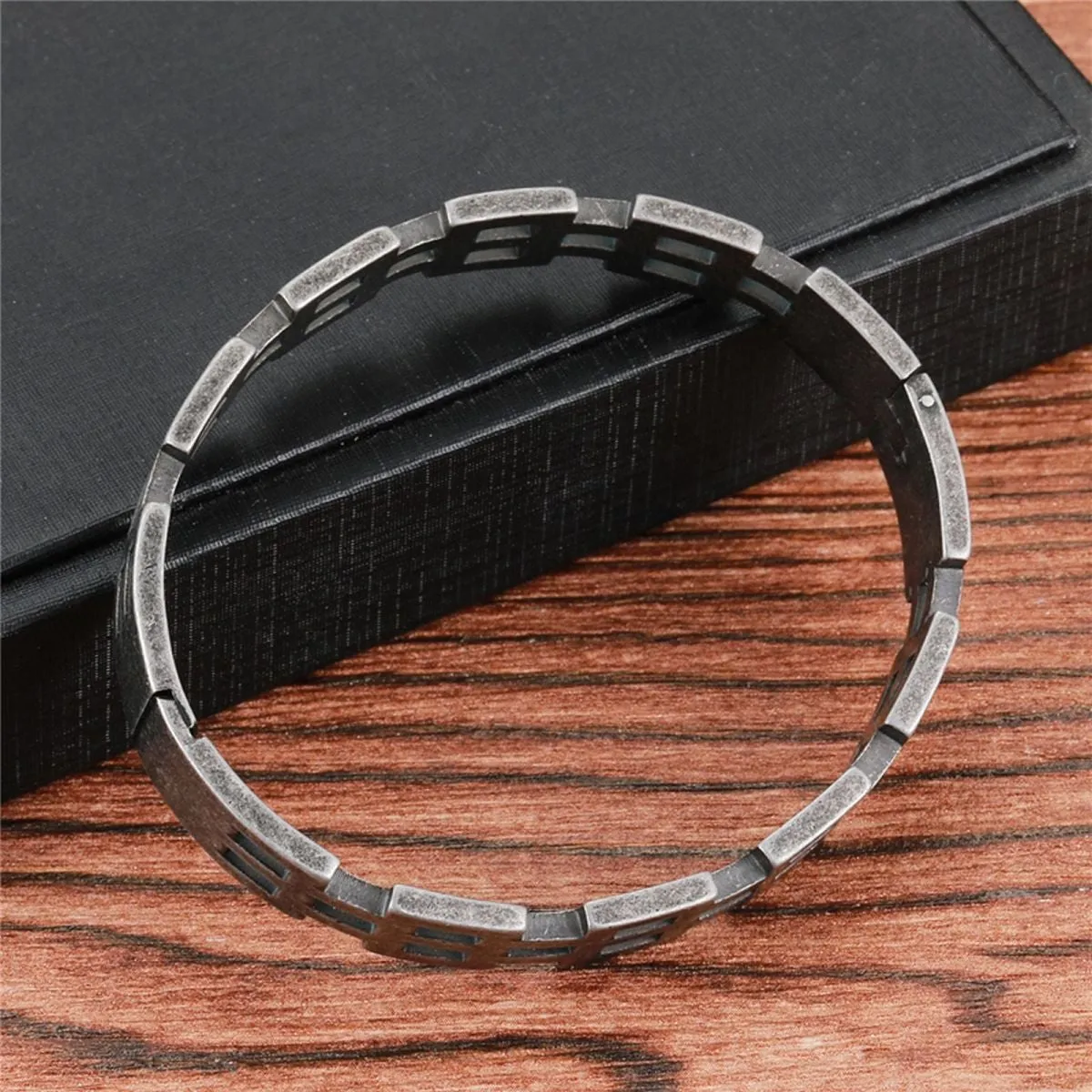 Stylish Italian Black 316L Stainless Steel Openable Kada Bracelet Men