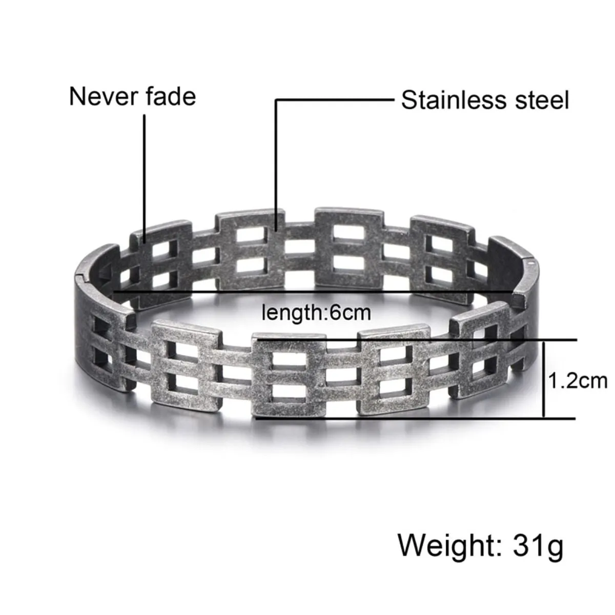 Stylish Italian Black 316L Stainless Steel Openable Kada Bracelet Men